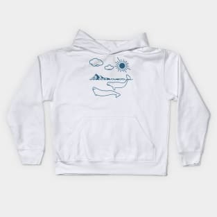 Beluga whale, Whale, Ocean, Sunset, Mammal, Sun Kids Hoodie